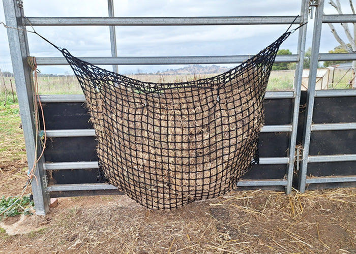 Hay Net Hay-Stay Hanging Knotless Hay Net – Gutzbusta New Zealand